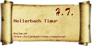 Hollerbach Timur névjegykártya